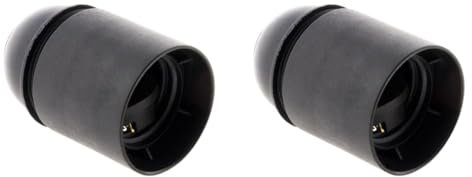 Douille E27 Thermoplastique Lisse Noir (Lot de 2)