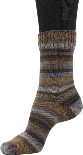 Sockenwolle Strumpfwolle Color 4fädig 100gr Knaul - Farbauswahl an butem Strumpfgarn- 420m Lauflänge, Filzfrei (1005)