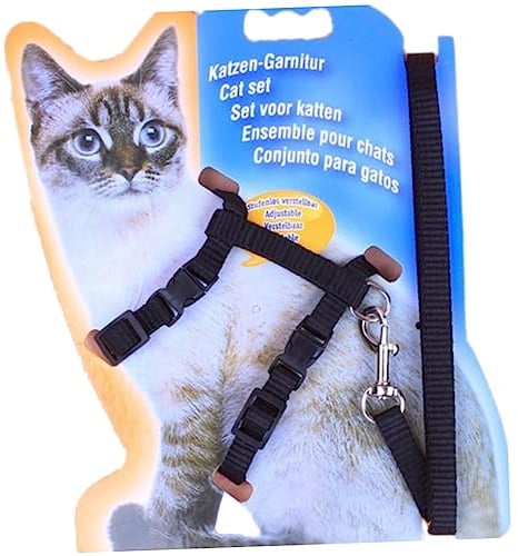 Happyyami Katzengeschirr Verstellbares Katzenhalsband Kettenblatt Haustier Katze Kette Strass-haustieranhänger Kettenleine Geschirr Aquarienbrücke Leinen Einstellbar Haustierleine