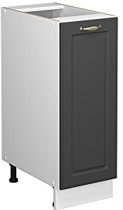 Vicco Apothekerschrank Fame-Line, Medizinschrank für die Küche, Anthrazit-Gold/Weiß, 30 cm, AP Eiche