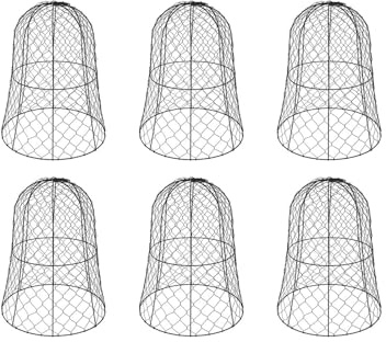 Chicken Wire Cloche Pflanzenschutz, 6er-Pack, 32 cm Durchmesser x 40 cm Höhe, Gartenabdeckungen zum Schutz, Draht-Gartenglocken für Pflanzen