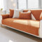Treer Leinenstoff Sofabezug rutschfest, Einfach Stil Sofaüberwürfe Weich Couch Überwürfe L Form/Ecksofa Sofaschutz 1 2 3 4 Sitzer Sofaabdeckungen Couch Überzug Sofaschoner (110x160cm,Orange)