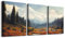 MHARTK66 Aquarell Wald Leinwand Bilder Set Wohnzimmer, Gold Wiesen Bäche Nadelwälder Fluss Landschafts Wandbilder Schlafzimmer, Natur Bilde Aesthetic, Modern Wandeko Wandkunst Badezimmer Flur Büro