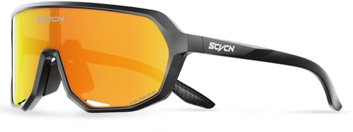 SCVCN Selbsttönend Polarisiert Fahrradbrille Sportbrille Herren Damen S63 | Radsport Radfahren UV400 Schutz MTB Laufen Radbrille Bergsteigen Wandern BMX und andere Outdoor Sportarten