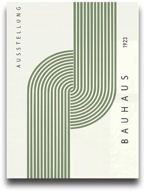 Baibexing Grünes Bauhaus, Abstrakte Geometrische Leinwandmalerei, Posterdrucke, Moderne Wandkunst Für Zuhause, Büro, Wohnzimmer, Frühlingsdekor, A1 40X50Cm Kein Rahmen