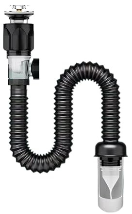 ROROJOYMA Ablaufgarnitur Waschbecken Kit,Pop-up Abflussstopfen mit PVC Einziehbarem Flexiblem Abflussrohr,Anti Verstopfung Geruch und Insekt Resistent Abflussrohr,für Küche, Bad, Waschbecken