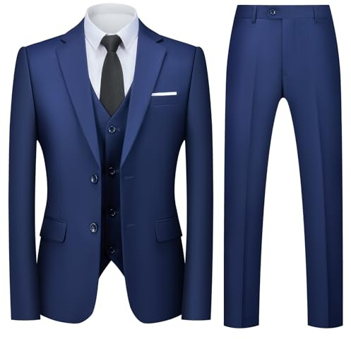 Autsel Trajes para Hombre Slim Fit de 3 Piezas Elegantes Negocio Boda