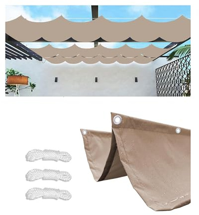 Einziehbar Welle Sonnensegel 2.5x3M(BxL) Verstellbar Aufrollbar Schattenabdeckung mit Ösen und Kordel Sonnenschutz Wasserdicht UV-beständig Outdoor Pergola Markise für Garten Terrasse Khaki