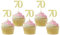 Sotpot 30PCS Gold Glitter 70th Birthday Cupcake Toppers Cheers to 70 Years Cupcake Picks for 70th Birthday Anniversary Party Decorations