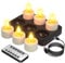 PChero 6er Aufladbare Teelichter mit Ladestation und Timer, LED Teelichter Wiederaufladbar Flackernd Kerzen mit Fernbedienung Timerfunktion, Perfekt für Home Halloween Kürbis Weihnachten Party Deko
