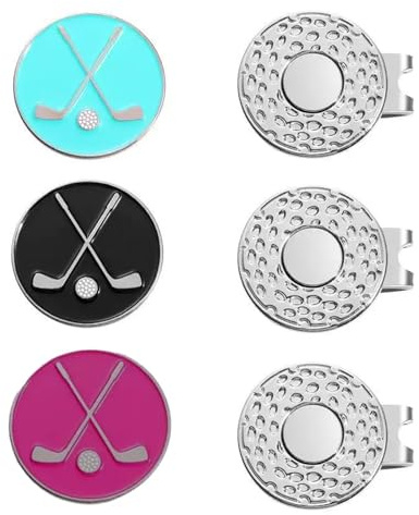 SJDOFU Golf Ball Markers Magnetic Hat Clips Set, 3PCS Golf Markers | For Putting Green, Funny Golf Tool Accessories for Men Dad Husband Women Ladies Golfer Fan