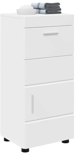 vidaXL Bathroom Cabinet TULUM White 37 x 31.5 x 82 cm Engineered Wood, Stylish Bathroom Storage, Rectangular Cabinet, Modern Vanity, Efficient Design, Durable Engineered Wood, Ample Organizers