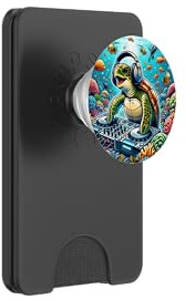 Funny Turtle Dj Cuffie Grafiche Per Ragazzi Bambini Uomini PopSockets PopWallet per MagSafe
