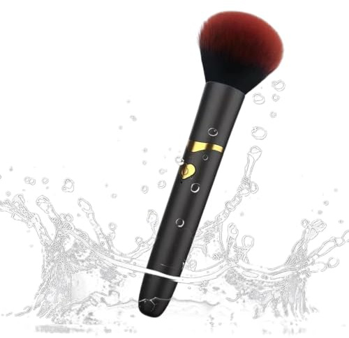 Pinceau de maquillage vibrant | Applicateur de beauté avec vibration réglable + pinceau de maquillage professionnel | couverture de mélange + outil bronzant et blush en poudre