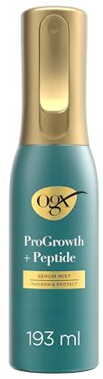 OGX ProGrowth + Peptide Serum Spray, 193 ml | Hitzeschutz bis 230 °C, Verdichtet Haar, Schutz vor Haarausfall durch Haarbruch, für feines oder dünner werdendes Haar