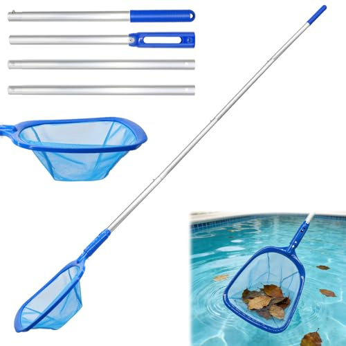 Forbabe Red de piscina larga con barra telescópica (186 cm)