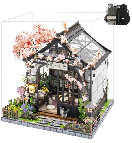 Kit de construction de maison de poupée miniature de style japonais en fleurs de cerisier 3D - Cadeau créatif pour amis et parents