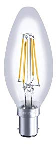 Dimmable LED Clear Candle Bulb 4.2W Warm-White Small-Bayonet-Fitting (B15)