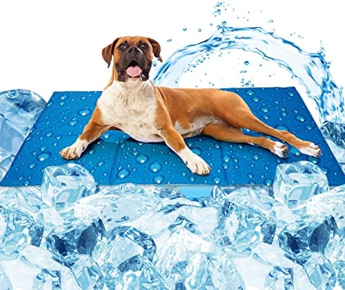 Zellar Dog Cooling Mat Large 90x50cm, Scratch-resistant Durable Pet Cool Mat Non-Toxic Gel Self Cooling Pad for Dogs Cats, Keep Pets Cool in Hot Summer, Double-Sided Use for Kennel Crate Home Travel