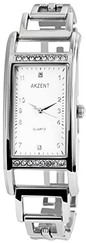 Akzent Armbanduhr Metallband Analog Quarz silberfarbig SS8722000003