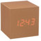 Gingko Cube LED Click Clock Wecker mit Sound Aktivierung (Uhrzeit, Datum & Temperatur), Kupfer/rote LED