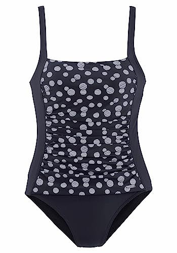 Lascana Damen Badeanzug modischer Punktedruck, wattierte Cups, Shaping-Einsatz & verstellbare Träger für eine tolle Figur