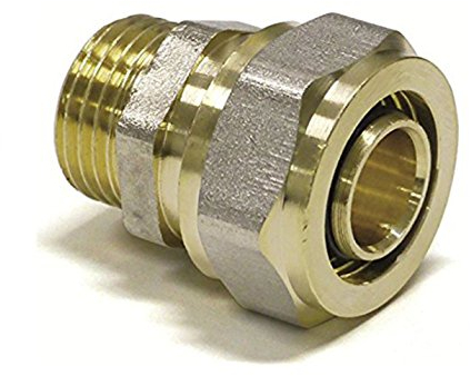 Schraub kupplung Gerader Verbinder 16 mm - 1/2'' Stecker - Kompressions-Passform, Armatur Typ: pex-al-pex