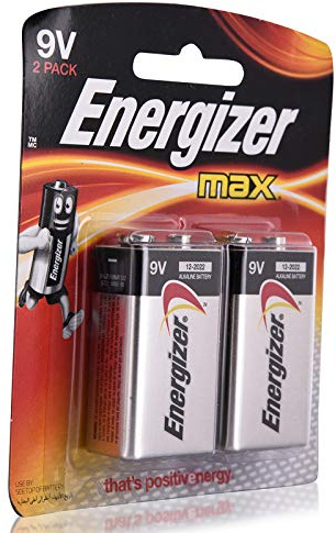 Energizer MAX Alkaline Batteries, 9V, 2 Batteries/Pack
