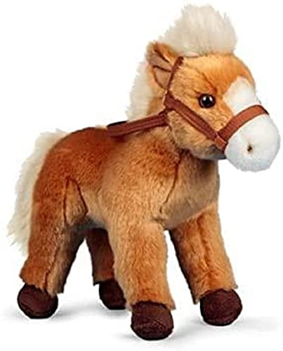 Animigos 37253 Plüschtier Pferd mit Zaumzeug, Stofftier im realistischen Design, kuschelig weich, ca. 27cm groß, Gemischt