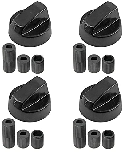 Recamania Mando Universal para Horno, Cocina o Microondas (4 uds) | Repuesto Compatible con Todas las Marcas | Ejes de 6 y 8 mm Incluidos