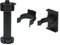 Amig - Kit 4 de Patas y 8 Soportes para Muebles de Cocina - Mod. 9 - Ø47 x 135/160 x Ø16 mm - con Regulación y Espiga - para Zócalos de Cocina - Plástico Negro