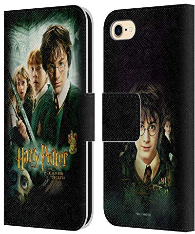 Head Case Designs Officially Licensed Harry Potter Movie Poster Chamber Of Secrets III Leather Book Wallet Case Cover Compatible With Apple iPhone 7/8 / SE 2020 & 2022