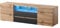 Selsey TV-Lowboard BROS, stehend mit LED-Beleuchtung, 137 cm, Wotan Eiche Matt/Schwarz Hochglanz