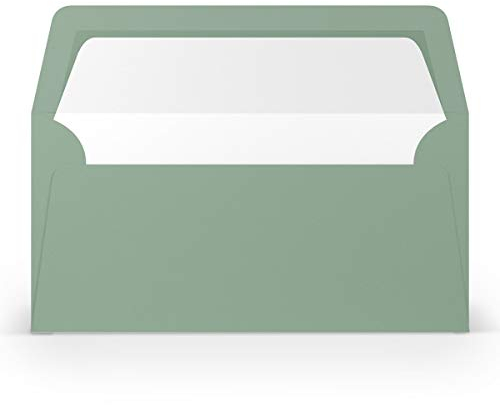 PAPERADO 75 Briefumschläge DIN lang/DL - Eucalyptus gerippt - 100 g/m² Kuvert ohne Fenster 22 x 11 cm - Umschläge mit Nassklebung gerader Klappe
