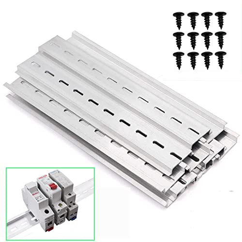 Greluma 6 Stk DIN Schiene,Aluminium DIN Schiene für Verteilerschrank Schaltschrank Einbau,35mm Breit,Lang 200mm,7,5mm Hoch)
