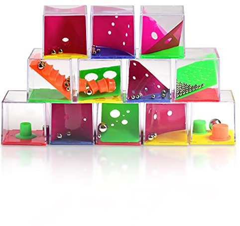 12x Geduldspiele für Kinder im Set|Hochwertige Geduldsspiele für Kinder & Erwachsene|Kugelspiel Geschicklichkeitsspiele ideal zum Training der Geschicklichkeit & als Mitgebsel für Kindergeburtstag