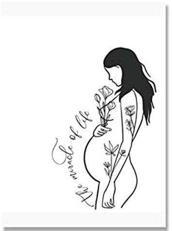 RUIYANMQ Art Mural Poster Affection Mère-Enfant Femme Enceinte Et Bébé Tableau Toile Décoration intérieure Kp746Zs 40X60Cm Sans Cadre