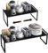 Taotigzu Estantería Metálica de Cocina Extensible y Apilable, Organizador de Almacenaje, 36-60x21x18 cm, Negro