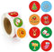 Selbstklebende Weihnachten Aufkleber, Weihnachtliche Aufkleber Rolle 500 Stück Weihnachtsaufkleber Geschenk Sticker Xmas Aufkleber Rund Geschenk Aufkleber Weihnachtsmann Schneemann Elch Aufkleber