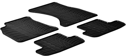 AROBA GL0240 Design Gummi Fußmatten kompatibel mit Audi A4 B8, S4, RS4 BJ. 11.2007-10.2015 erhöhter Rand 4 TLG Farbe Schwarz Gummimatten Automatten passgenau