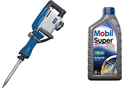 Marteau de Démolition, 1600W, 230V, 50hz, 50J & Mobil Super 1000 X1 15W-40, 1L