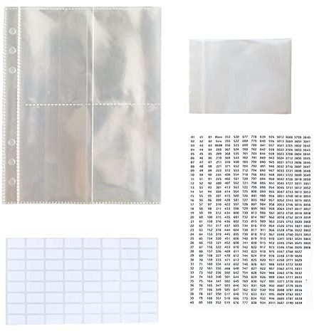 CRGANGZY Diamond Painting Beads Storage Album Clear Loose Leaf Album with Pockets Self Sealing Plastic Bags Number Stickers Rhinestone Storage Accessories