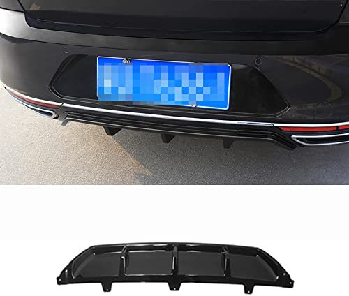 WFTD Auto Heckstoßstange Lippe Diffusor Splitter Spoiler, für VW Passat B8 2017 2018 2019, Silber, Glänzend Schwarz, Kohlefaser-Optik