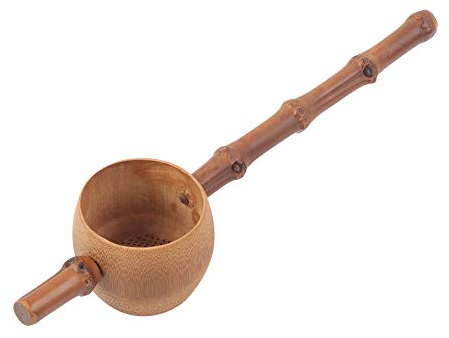 Passoire à thé en Bambou, Passoire à thé Naturelle Faite à la Main – Long Manche, Ustensile de Cuisine Chinois Pour la Cérémonie du thé (Passoire à thé Avec Trous)
