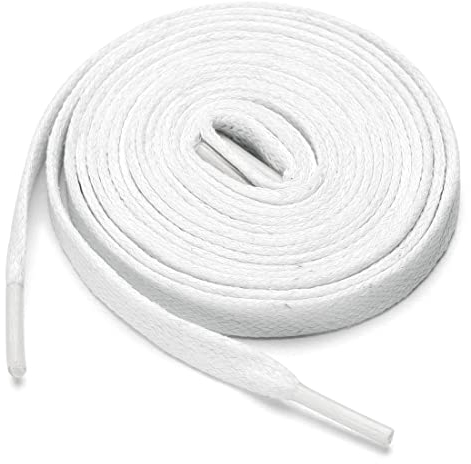 sourcing map 2 paires de bottes en cuir de coton ciré chaussures décontractées lacets plats pour hommes femmes Blanc 120cm / 47.24