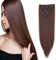 Cybelleza Clip in Extensions wie Echthaar Haarverlängerung Haarteil 8 Teile Set Glatt Lang Günstig Haarverdichtung Synthetische Haare für Frauen 60cm (Dunkles Kastanienbraun)