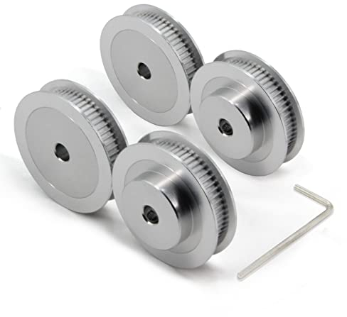 Yeebyee 4 Stück 2GT Riemenscheibe 60 Zähne 6.35mm Bohrung 60T Zahnriemenscheibe Synchronrad Aluminium für Breite 6mm Riemen 3D-Drucker Teile