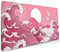 Japanese Pink Wave Gaming Mouse Pad 35.4 X 15.7 Inch XXL Cool Style Art Design Full Des Mousepad Extended Large Non-Slip Rubber Base Keyboard Mat with Stitched Edges for Home Office
