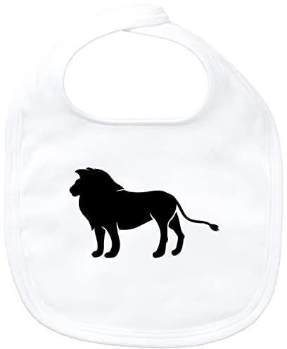 Huuraa Baby Lätzchen Löwe Silhouette Geschenk White Bio Baumwolle Löwe Präsent