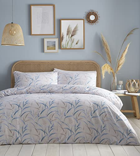 Portfolio Sea Grass Bedding Duvet Cover Set with Pillowcases Modern Contemporary Floral Soft on Skin Fully Machine Washable Easy Care Tumble Dry Bed Cover (Double)
